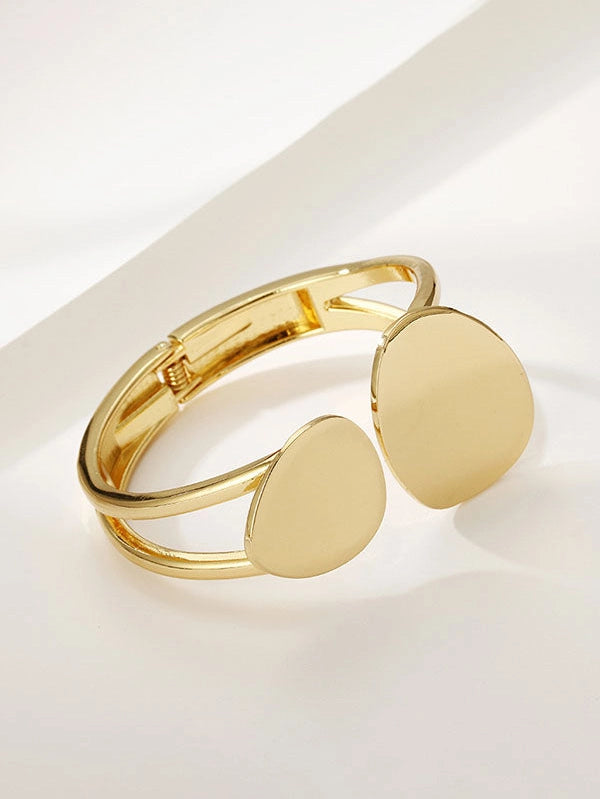 Golden Disc Cuff Bracelet