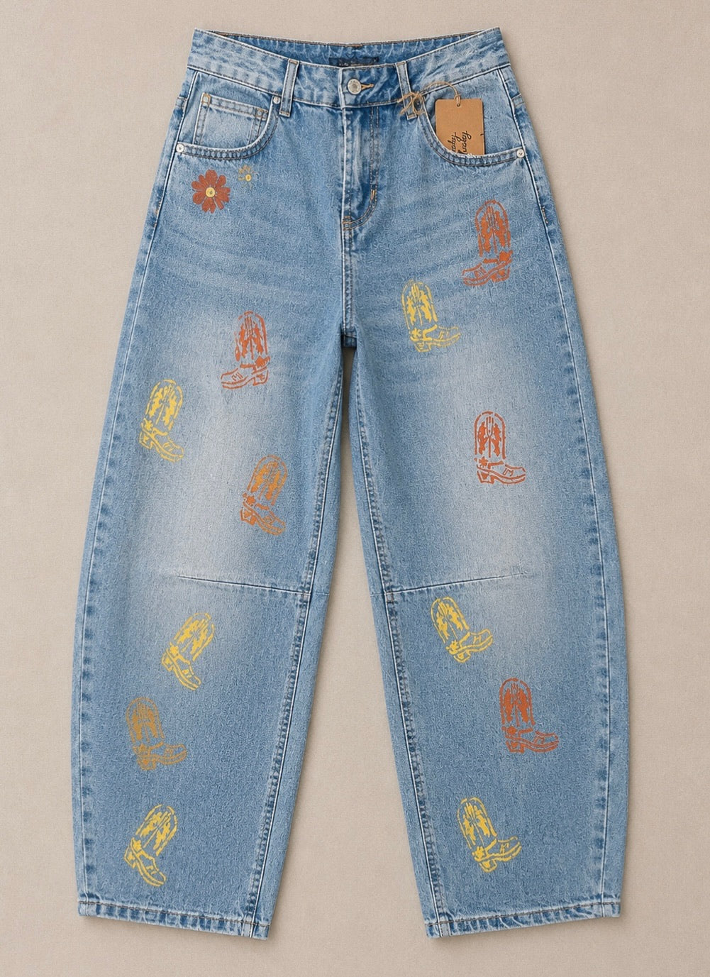 Retro Cowboy Boot Denim Jeans