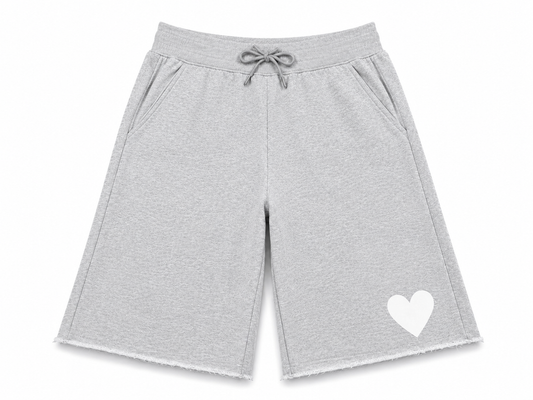 Lounge Fleece Heart Stamped Short