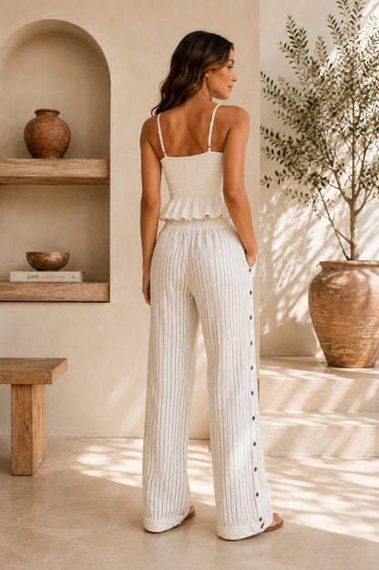 Coastal Ease Button Pant
