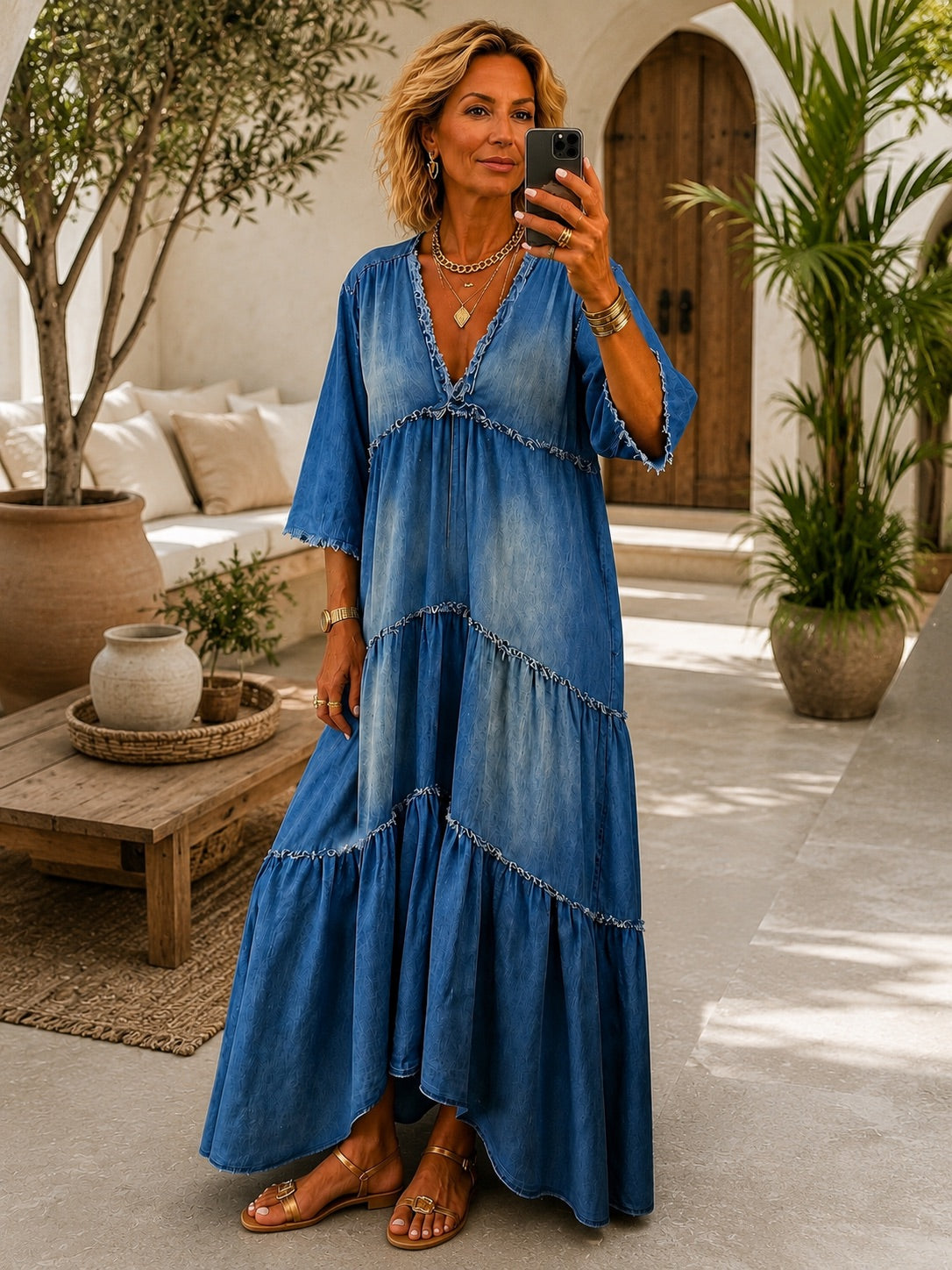Kenzie Denim Maxi Dress