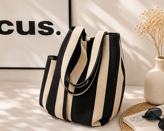 City Stroll Stripe Knit Tote