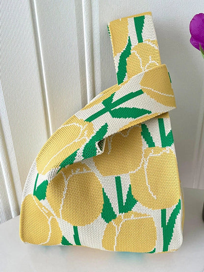 Yellow Tulip Knit Tote