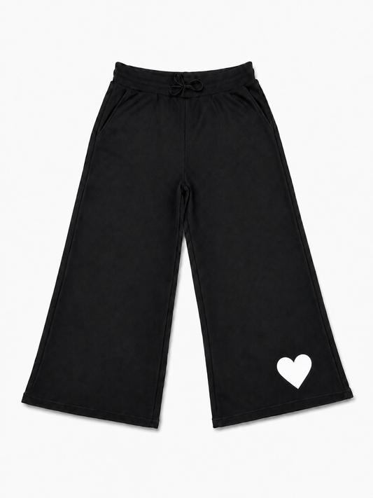 Heart Stamped  Fleece Pant