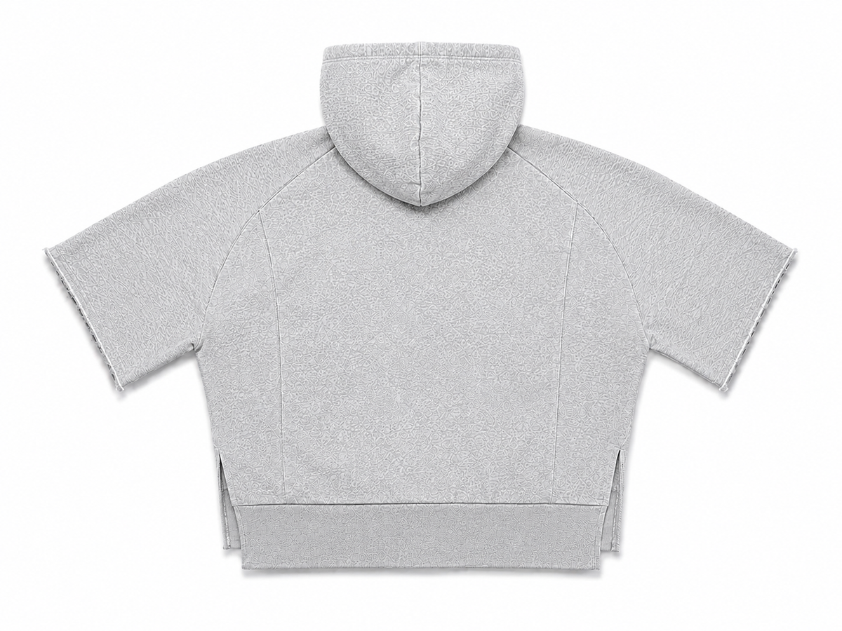 Short Sleeve Zip-Up Fleece Hoodie