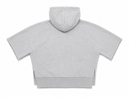 Short Sleeve Zip-Up Fleece Hoodie