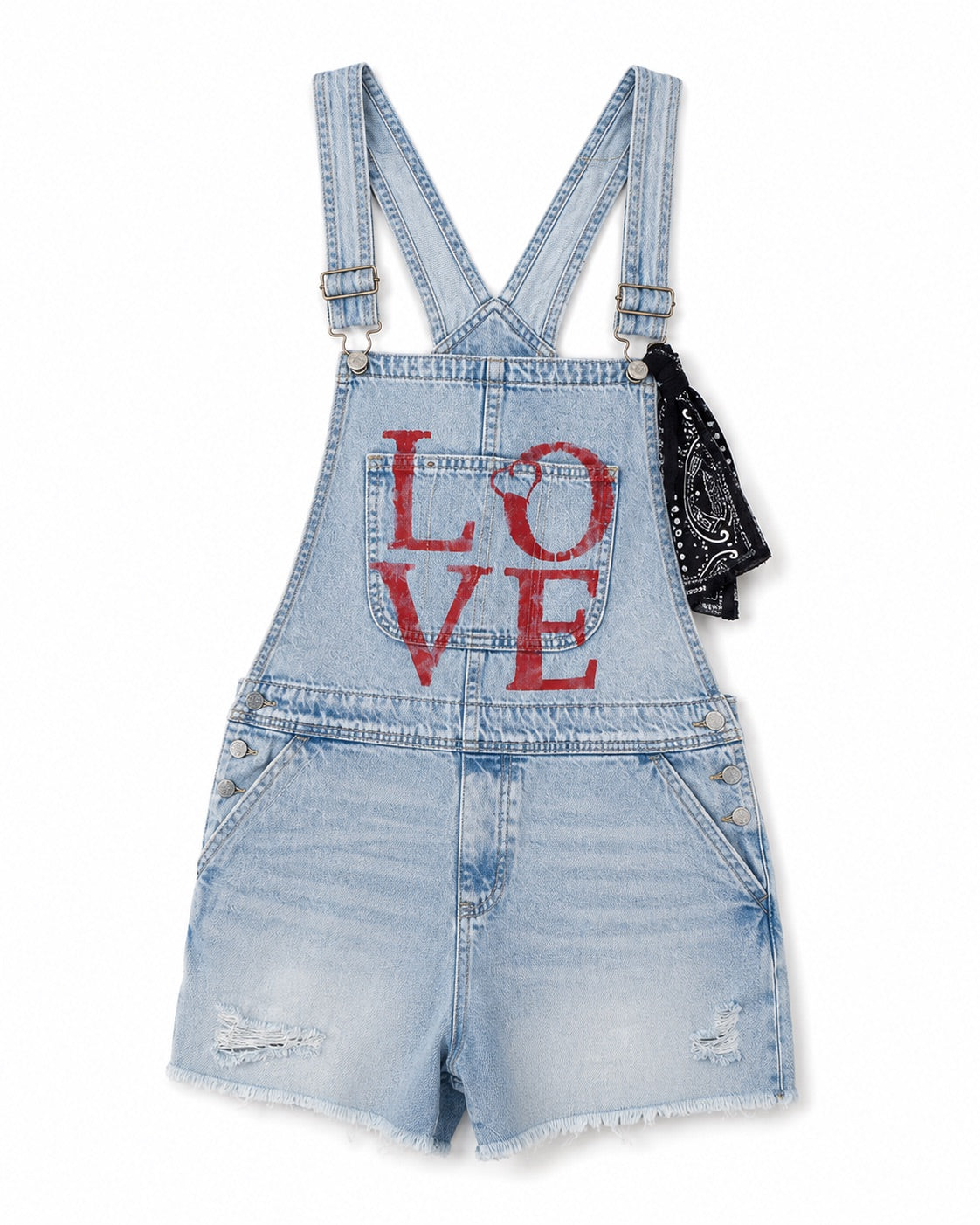 Follow Your Heart Love Denim Shortalls