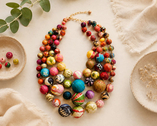 Carnival Charm Beaded Statement Necklace
