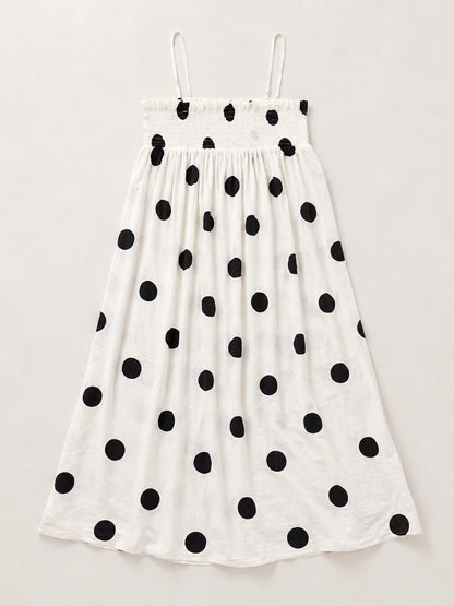 Delilah Polka Dot Smocked Midi Dress