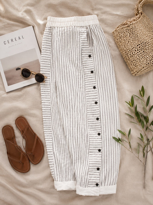 Coastal Ease Button Pant