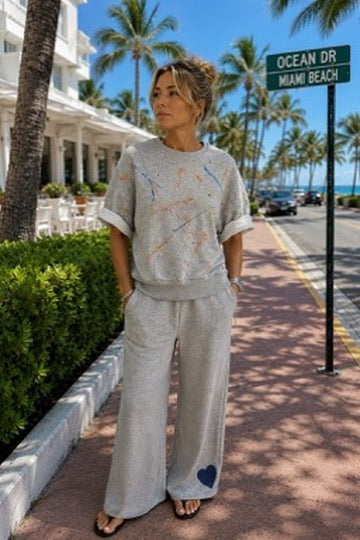 Color Splashed Relax Fleece Sweatshirt