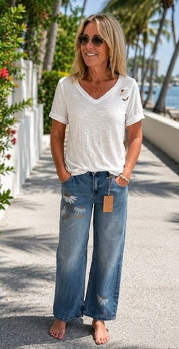 Daisy Days Barrel Denim Jeans