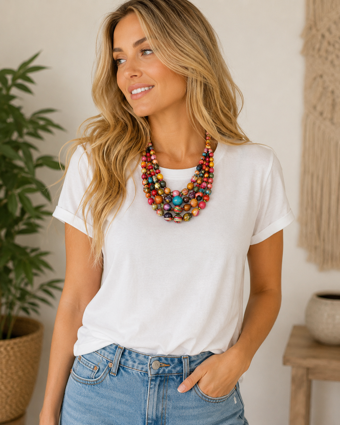 Carnival Charm Beaded Statement Necklace