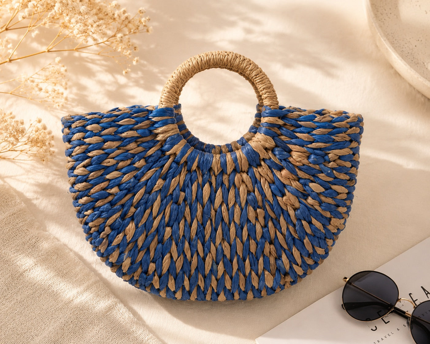 Azure Coast Woven Circle Tote