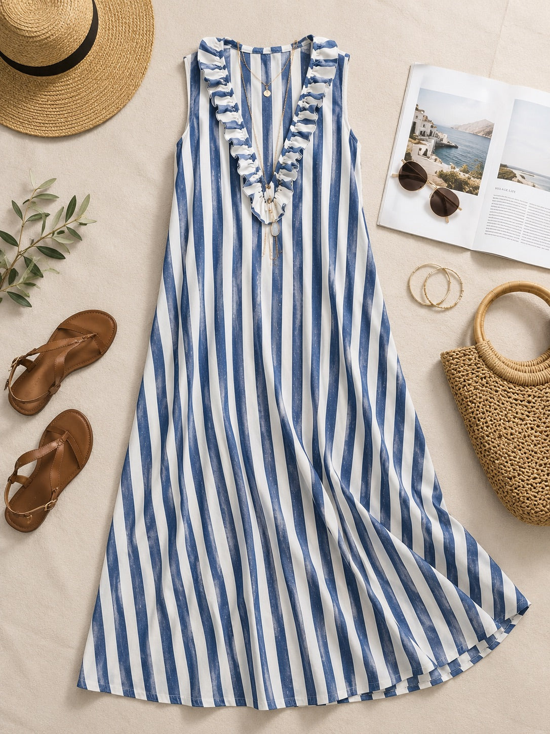 Charlie Coastal Stripe Maxi Dress
