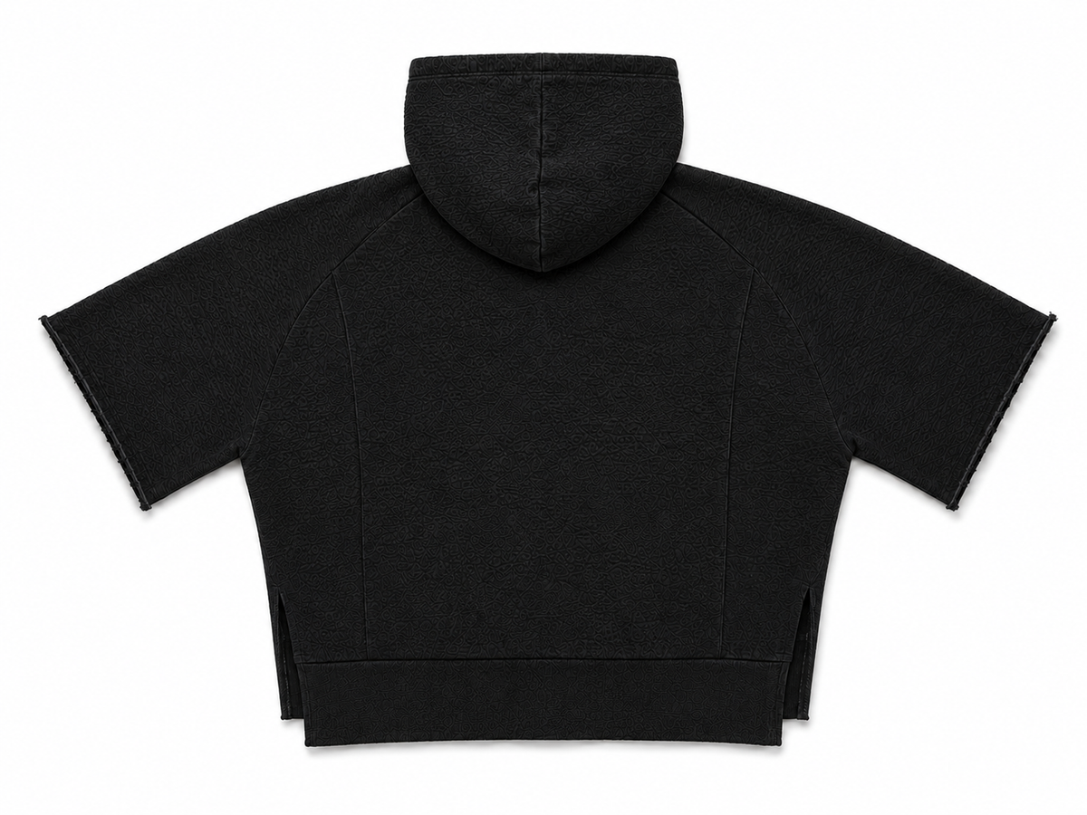 Short Sleeve Zip-Up Fleece Hoodie