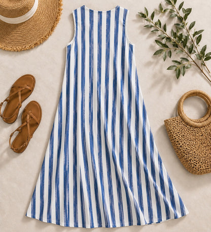 Charlie Coastal Stripe Maxi Dress