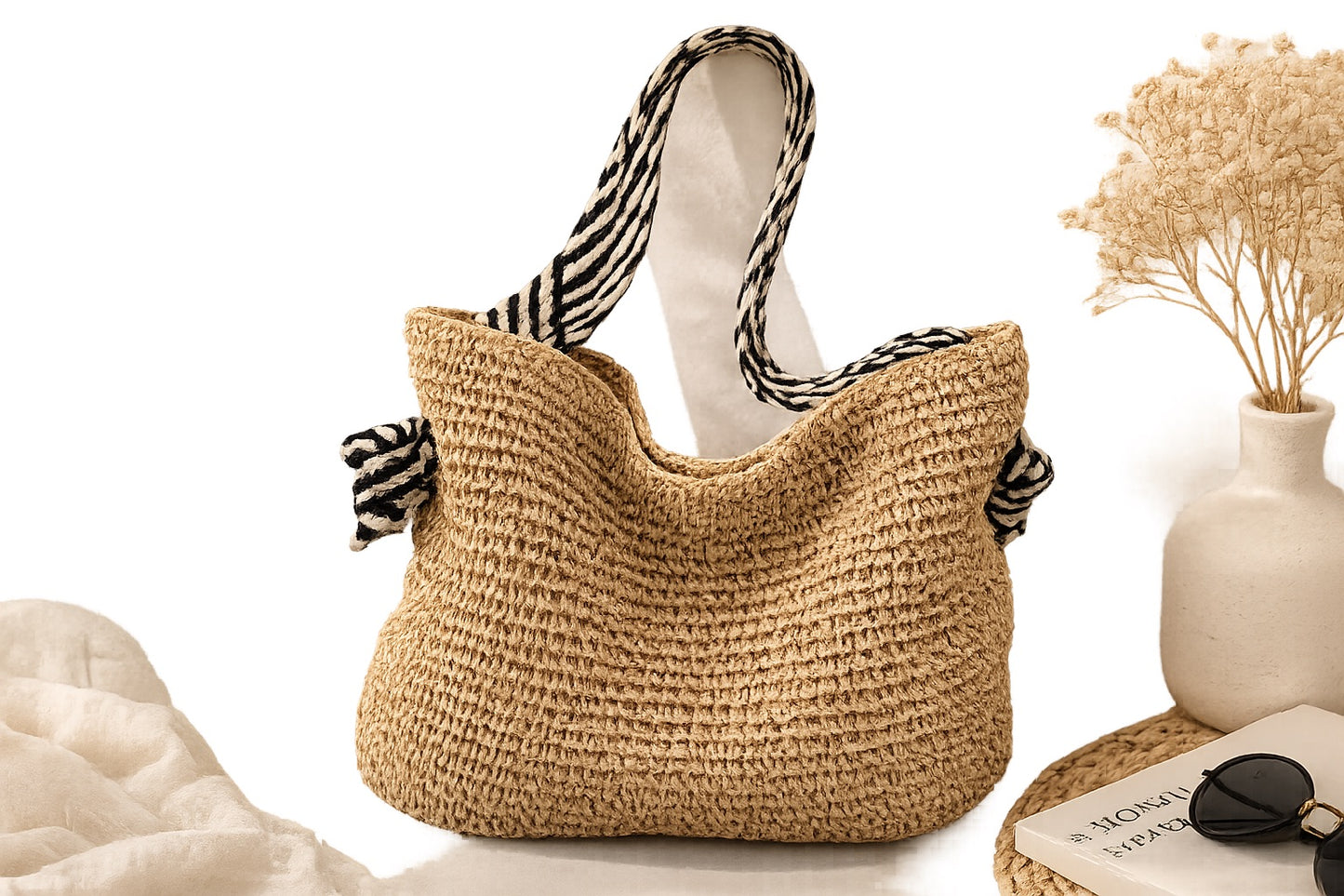 Coastal Straw Tote