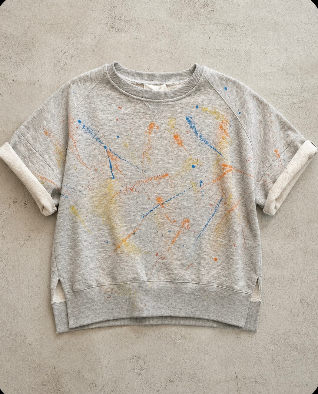 Color Splashed Relax Fleece Sweatshirt