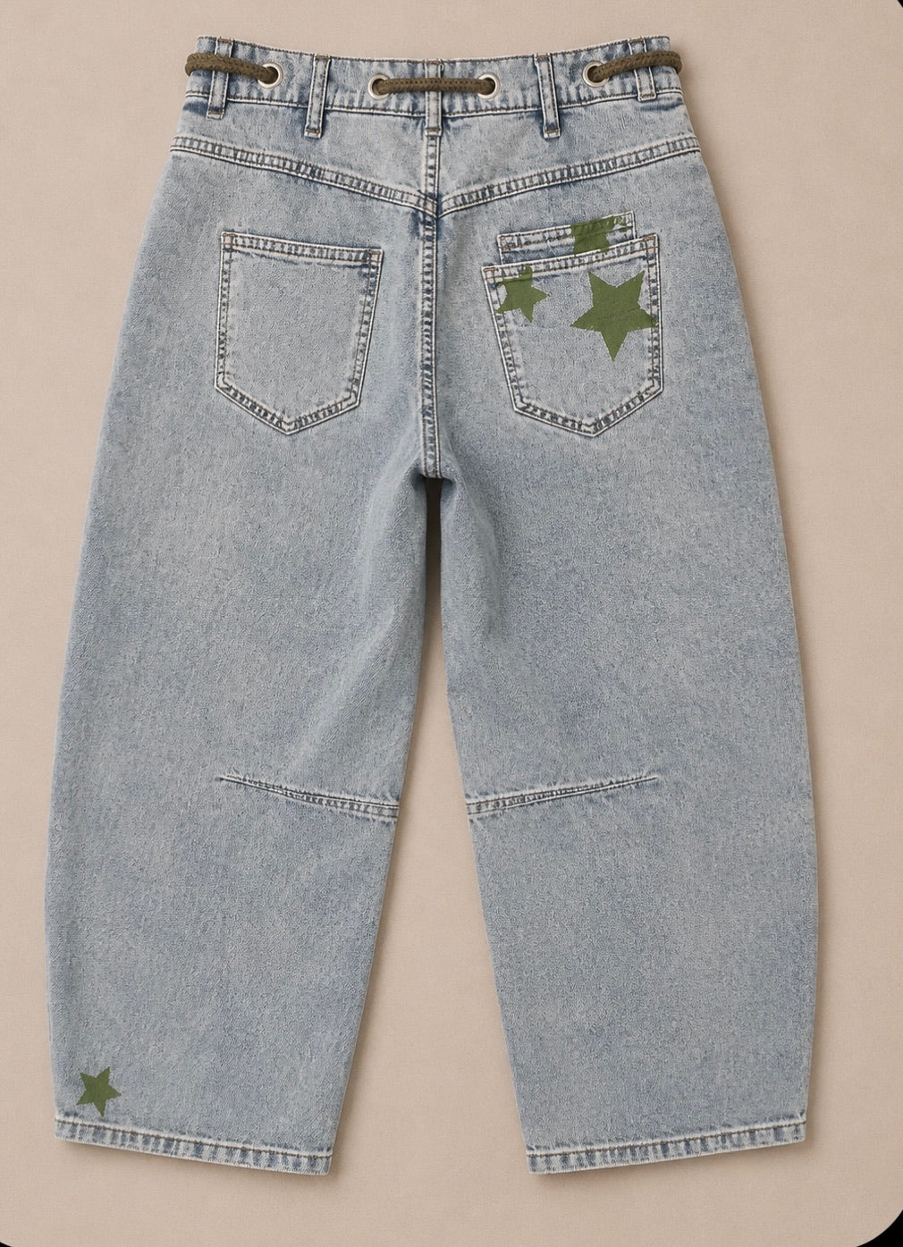 Star Screened Olive Jeans