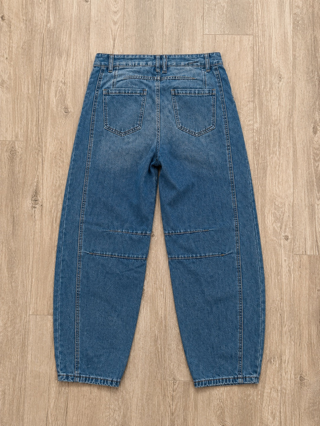 Smiley Face Barrel Leg Jeans