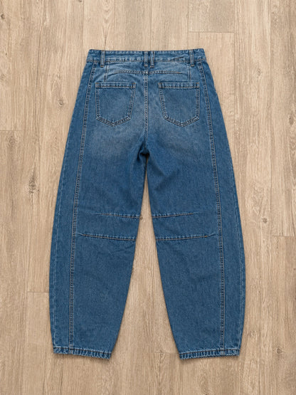 Smiley Face Barrel Leg Jeans